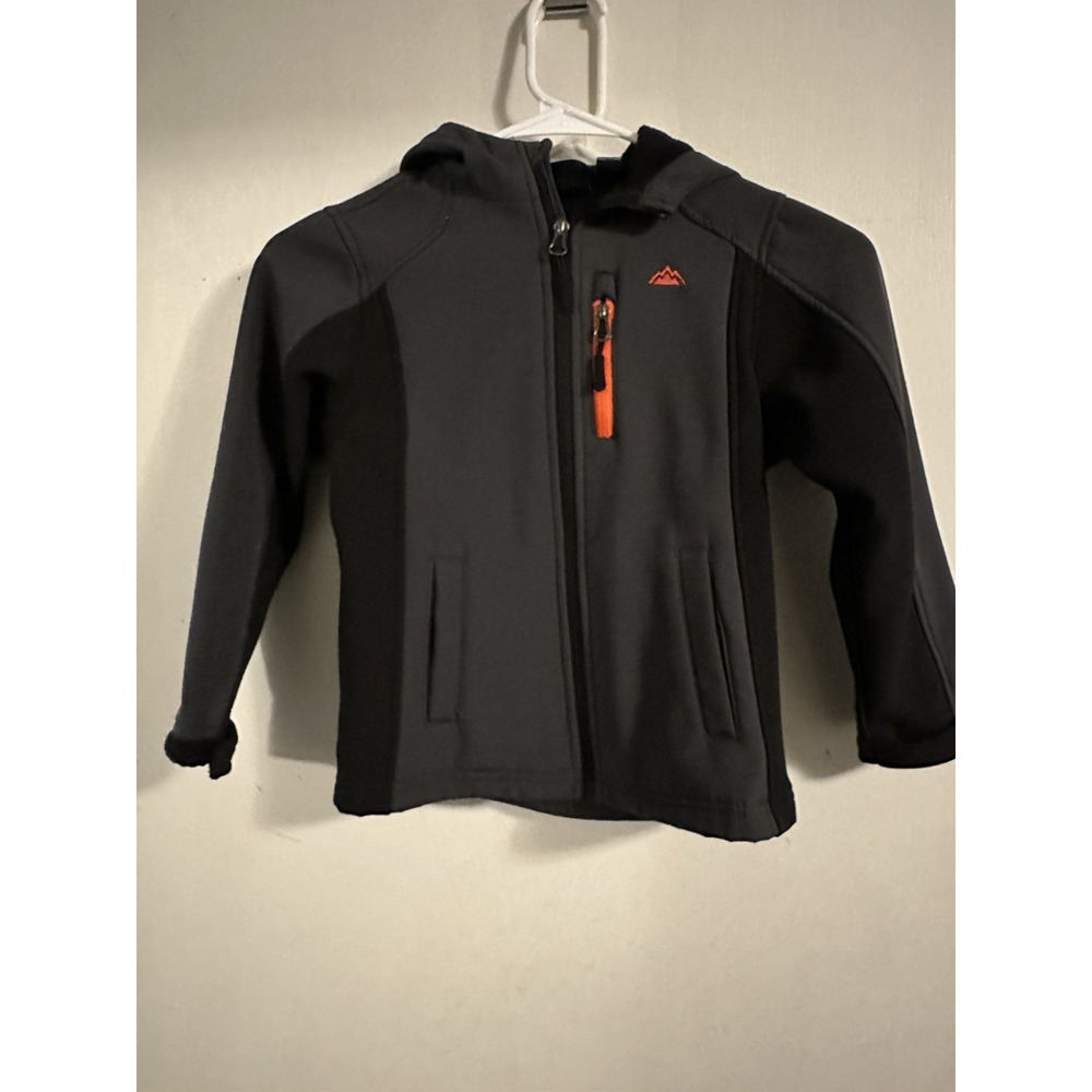 Snozu Youth Full Zip Hooded Fleece Lined Jacket Boy's 5/6 Gray/Black